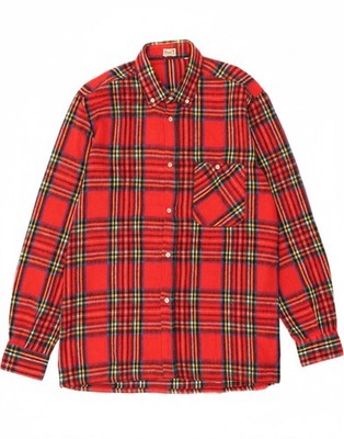 VINTAGE Herren Flanell Hemd Größe 40 Medium rot kariert DU66