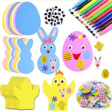 18 Pieces Easter Egg Craft Kit EVA Sticker Decorations Kids Gifts Easter DIY