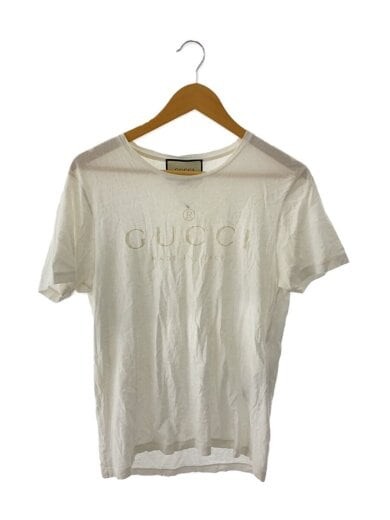 GUCCI men's white cotton plain T-shirt