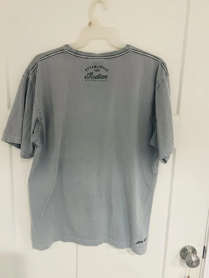 T-shirt grigia moto indiana taglia XL - Immagine 2 di 4