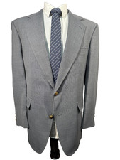 STAFFORD Mens Gray GOLDEN-BUTTON Wool Classic Fit Sport Coat Blazer Jacket 44R
