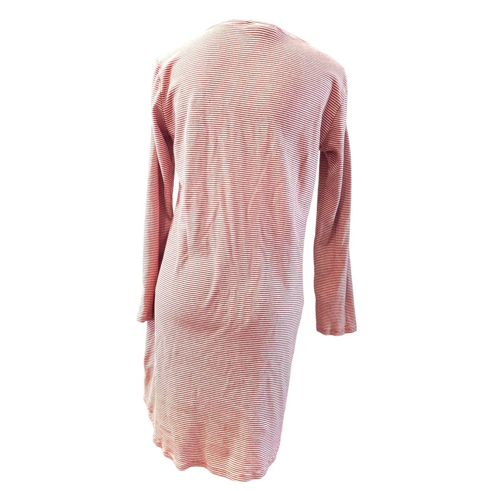 LAUREN RALPH LAUREN Red Stripe Long Sleeve Monogram Cotton Nightgown Medium - Image 3 of 4