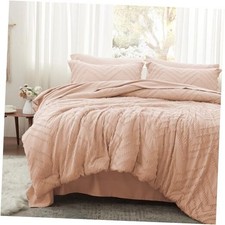 Comforter Set, Pink Tufted Bed in a Bag 7 Pieces with Queen 13 - Pink