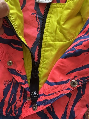 Giacca a vento surf vintage anni 80 90 OP Ocean Pacific blu neon uomo L rara - Foto 7 di 15