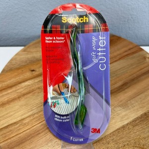 DISCONTINUED Scotch Gift Wrap Cutter 3M Green Handheld Paper Tool Ribbon Curler