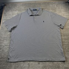 Polo Ralph Lauren Shirt Mens 4XLT 4XL Tall Blue White Striped Cotton