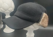 Comhats Mens Winter Hat Wool Elmer Fudd Baseball Cap Large Black Trapper