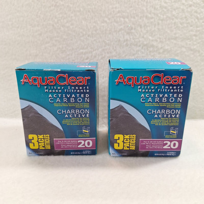 AquaClear Activated Carbon Filter Inserts 2 boxes of 3 for 5-20 Gallon Aquarium