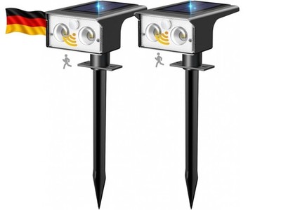 Pack of 2 Solar Lights for Outdoor Use with Motion Sensor, 3 Modes Solar