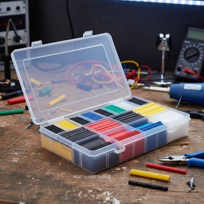 DIY-Friendly 580 Pcs Heat Shrink Tubing - 2:1 Ratio & Handy Organizer Included