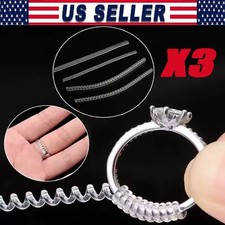 3X NEW Ring Size Adjuster Invisible Clear Ring Sizer Jewelry Fit Reducer Guard