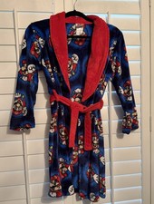 Super Mario Bros. Robe Pajamas Cover Up Bathrobe Boy Girl Luigi Plush Fleece