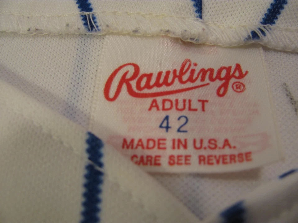 Milwaukee Brewers Baseball Jersey Mens L 42 80s Pinstriped White Rawlings USA - Image 2 of 4