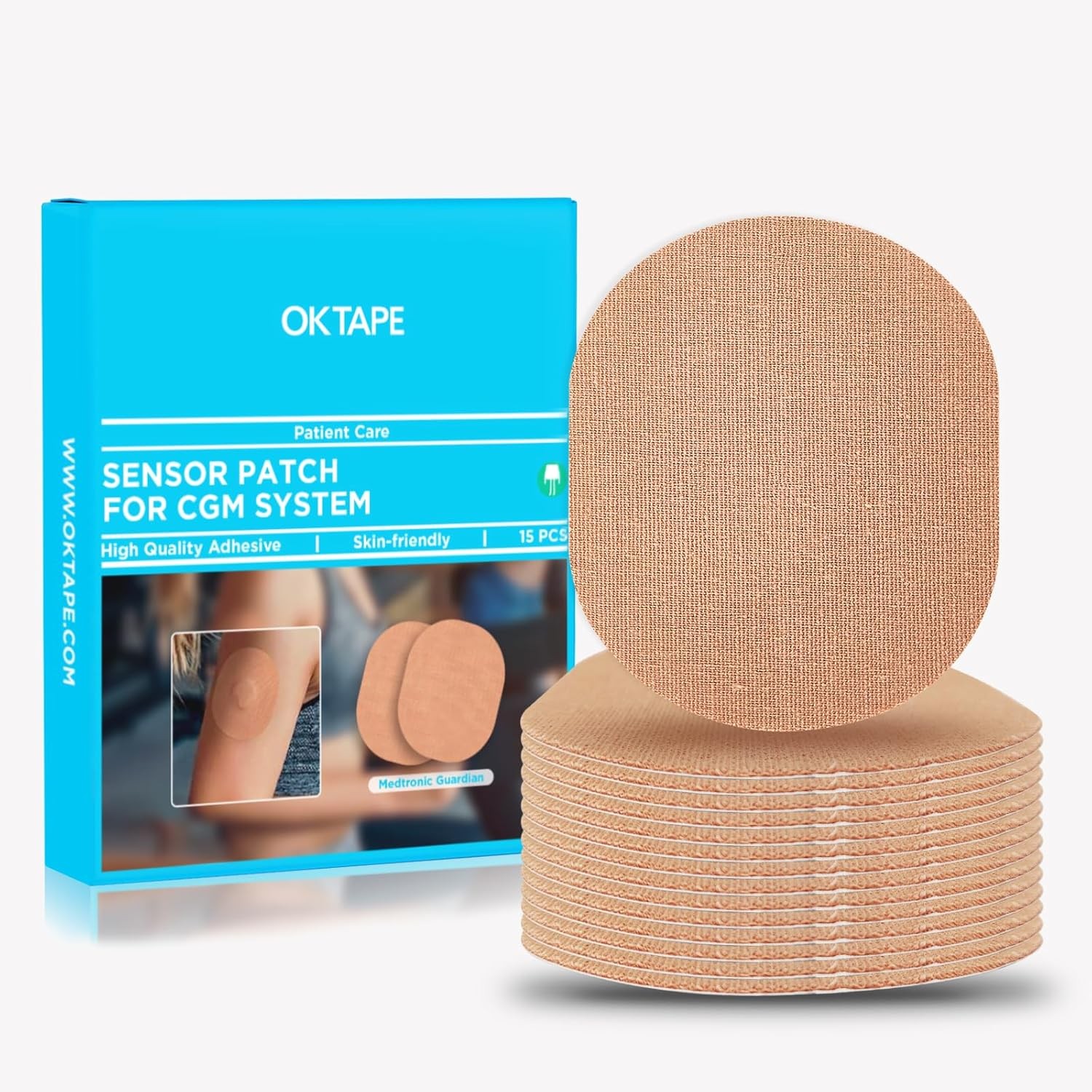 OK TAPE Adhesive Patches for MEDTRONIC Guardian and Other Sensor - 15 PCS