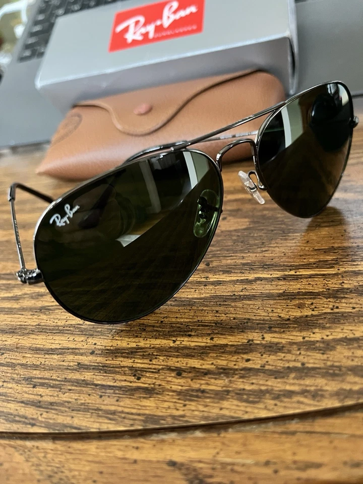 RAY-BANS AVIADORES RB3025 58mm. MONTURA DE METAL CON LENTES G-15 VERDES. NUEVO.  Foto 4 de 4