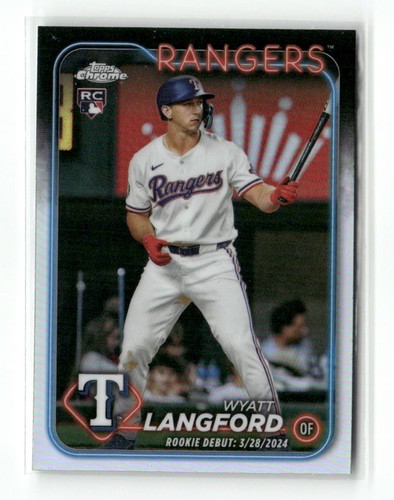 2024 Topps Chrome Aggiornamento Rifrattori Wyatt Langford Texas Rangers #USC37 - Foto 1 di 2
