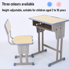 Kids Desk and Chair Set Height Adjustable for Age 3-18 School Sturdy  Pink Blue