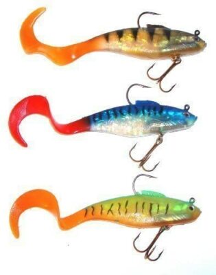 DREIer PACK x 6'' CURLY SHAD KÖDER - HECHT / MEERESKÖDER