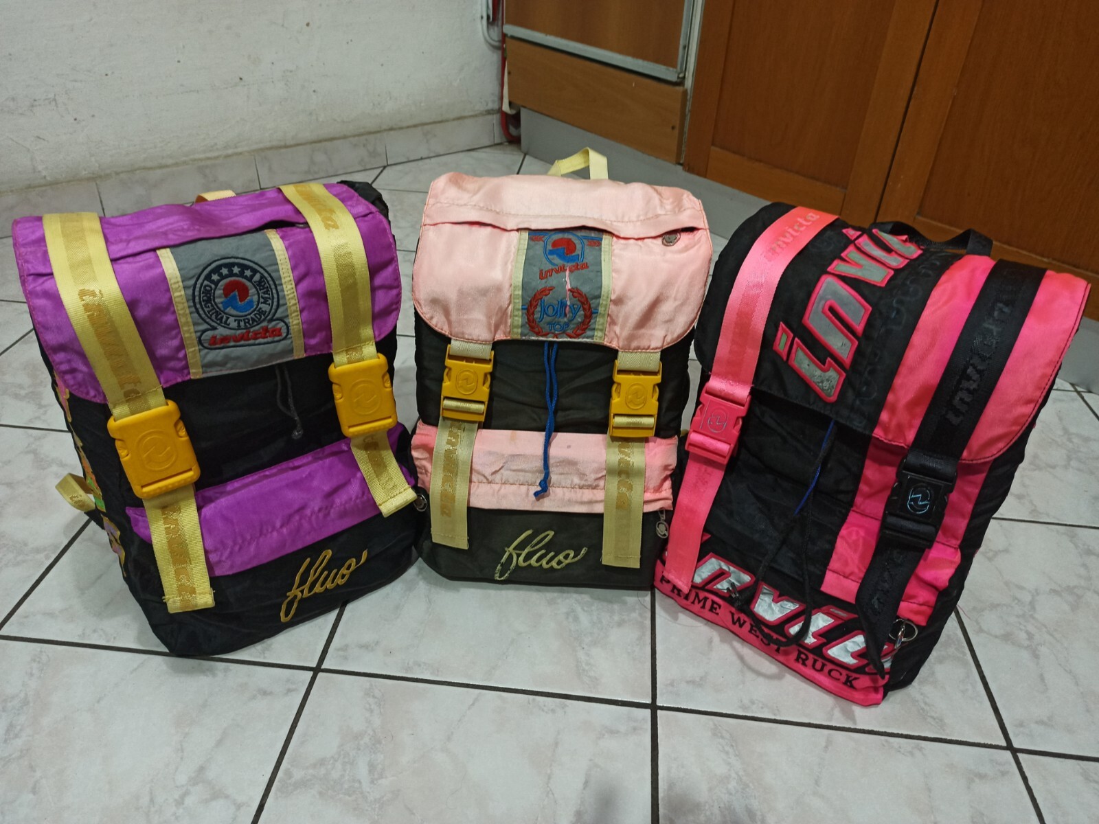 Invicta Three backpack multicolor USED vintage im… - image 1