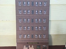 6 story 1/48 O scale  flat buildings with lighted sign. Furniture Warehouse.