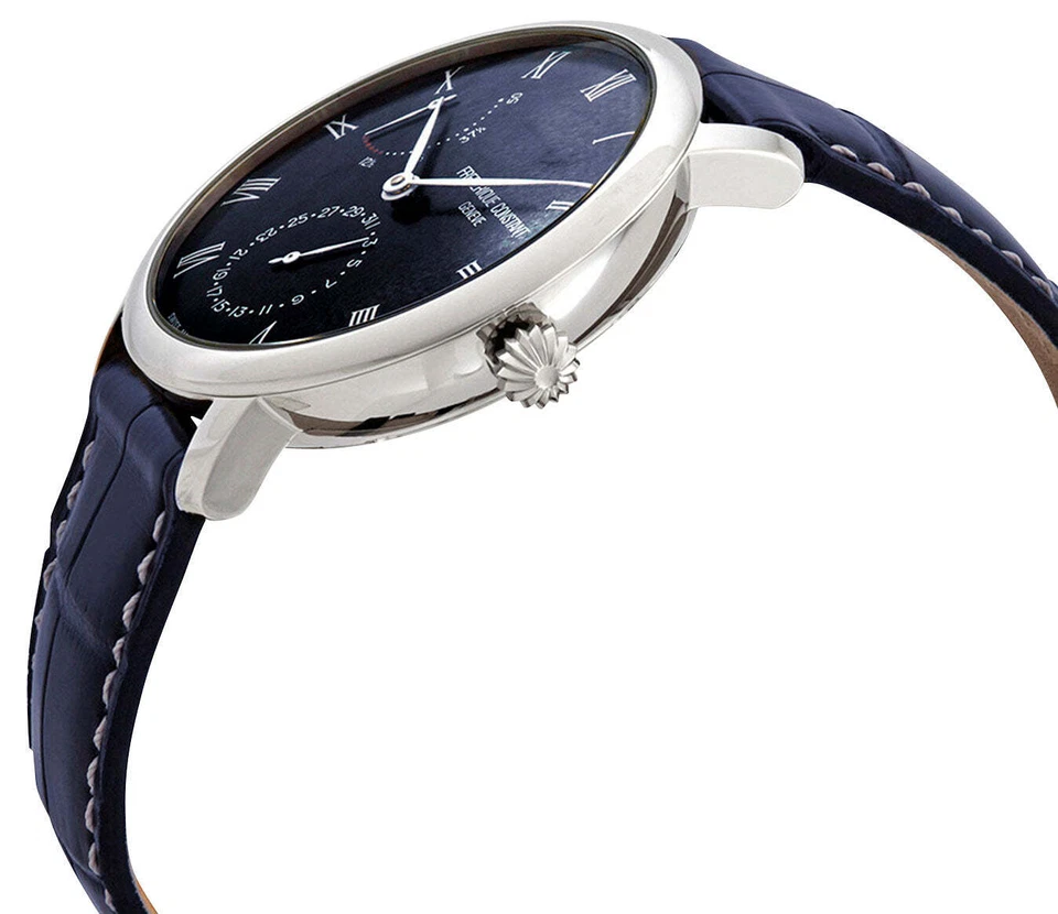 Frederique Constant Slimline Automatic Blue Leather Date Mens Watch FC-723NR3S6 - Image 2 of 3