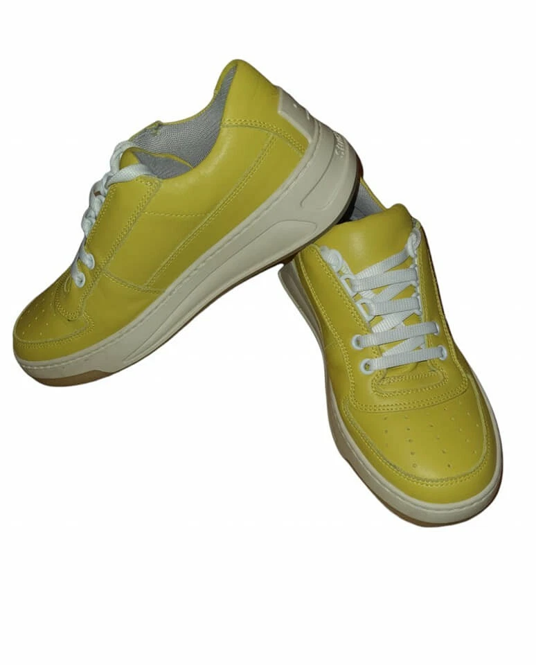 Acne Studios sneakers perey lace up shoes yellow leather size 37