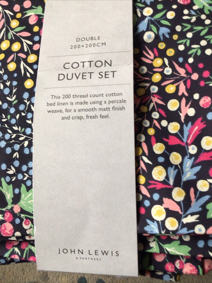 John Lewis Cotton Duvet Set, 200x200 Cm. Double. eBay