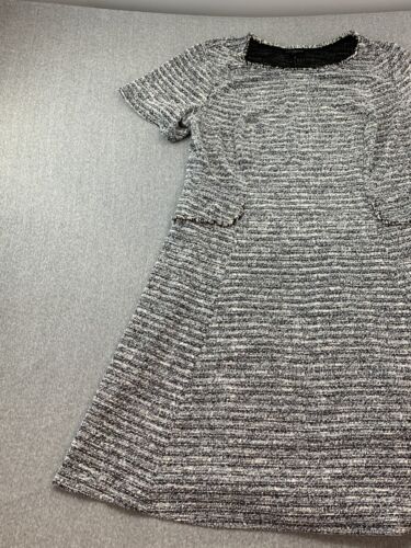 Lane Bryant Knobby Knit A-Line Dress Womens 22/24 Black White Flattering Career - Picture 3 of 12