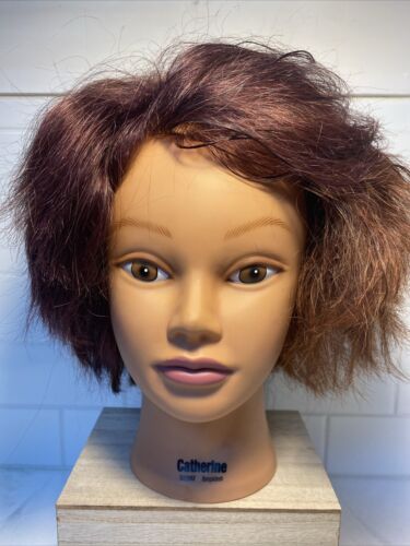 Burmax Brunette Human Hair Mannequin Head Catherine Cosmetology Hairdressing