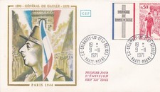 FRANCE 1971 FDC HOMMAGE AU GENERAL DE GAULLE YT 1697
