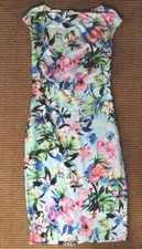 Zara Woman blue floral print orchid dress size Small