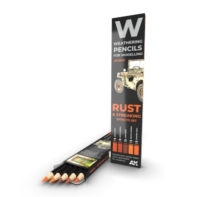 Rust & Streaking Effects Weathering Pencils Set AK Interactive 10041