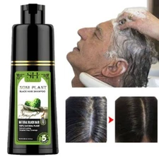 Natural Herbal 250ml Black Hair Color Dye Shampoo Permanent Coloring for Unisex