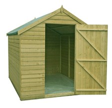 7x5 WOODEN OVERLAP GARDEN SHED APEX PRESSURE TREATED FLOOR WINDOWLESS 7ft x 5ft