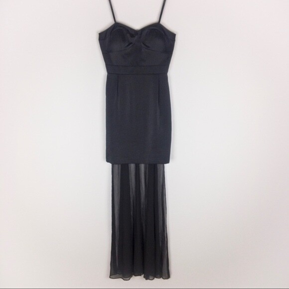 bcbgmaxazria black strapless dress Bcbgmaxazria Women's Lace Strapless V Neck Gown - Black