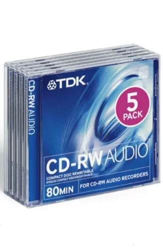 RARE 5 X TDK CD-RW 80 AUDIO 80 min Blank CD-RW Digital Audio For Music Only