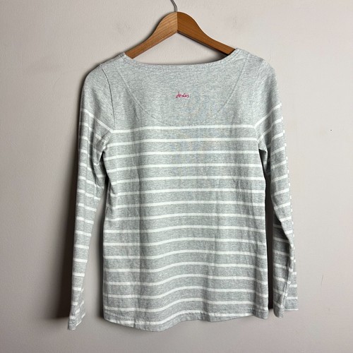 Joules Womens Top 2 Harbour Luxe Long Sleeve Jersey Grey Striped Leopard Bee - Picture 6 of 8
