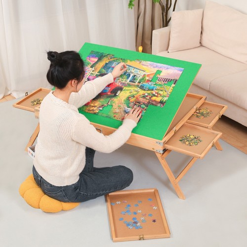 1500 Piece Puzzle Table, Wooden Jigsaw Puzzle Tables for Adults eBay
