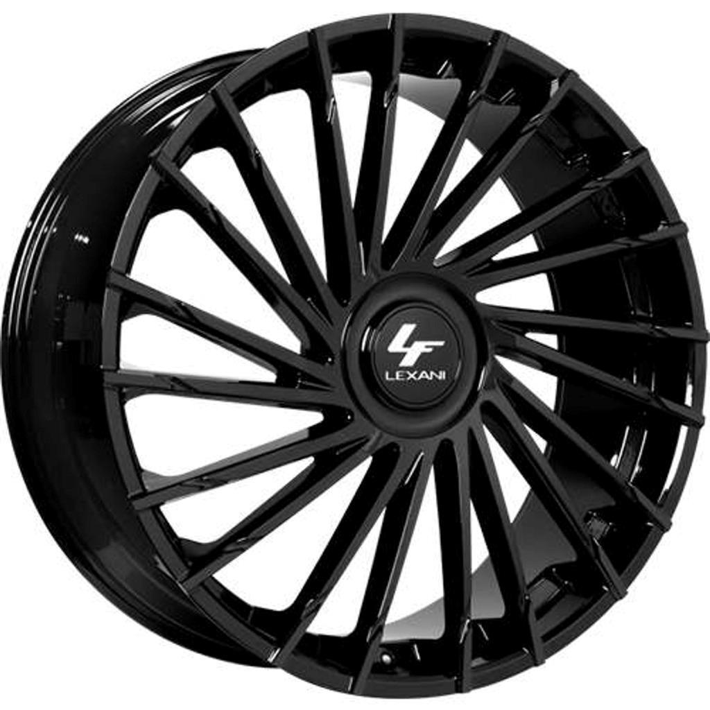 26 inch 26x10 Lexani WRAITH XL Gloss Black wheels rims 5x5 5x127 +