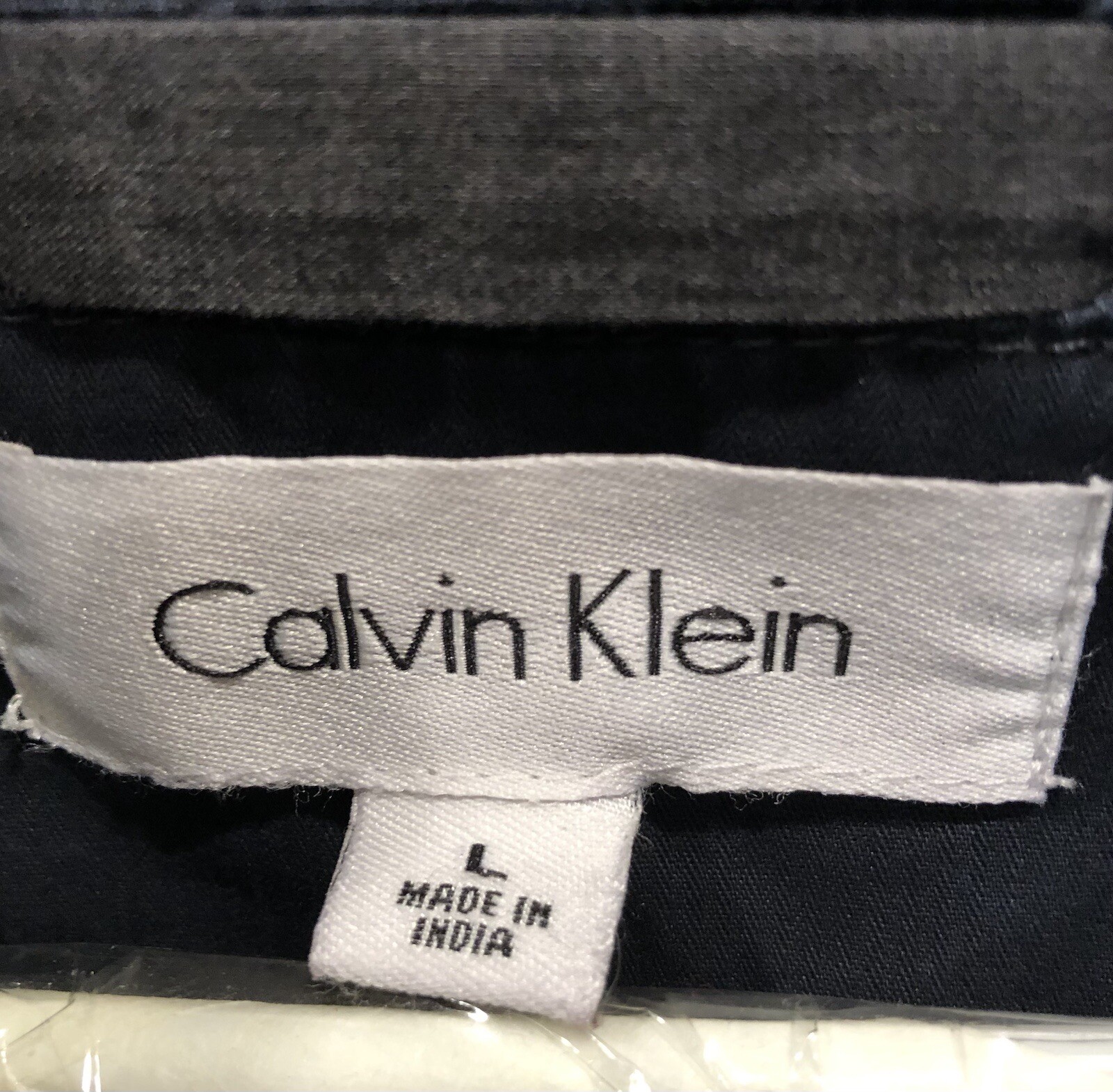 Calvin Klein Men's Navy Blue Full Zipper Jacket Sz L Pockets Zip Logo