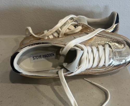 Steve Madden Gold Metallic Sneaker Damen Größe 6 Neu ohne Etikett - Bild 4 von 5