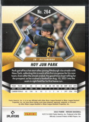 2022 Panini Mosaic #264 Hoy Jun Park Rookie Pittsburgh Pirates RC