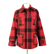 Vintage Woolrich  Wool Hunting Jacket Mens Large Buffalo Plaid Mackinaw 1960's