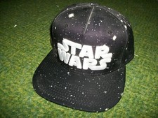 NEW STAR WARS Black Embroidered Snapback Baseball Hat Cap Starscape logo w/ TAGS