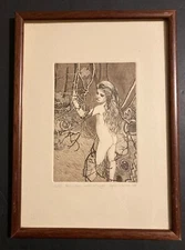 Vintage 1988 April Wilson Whimsical Etching Signed Artist Proof Framed