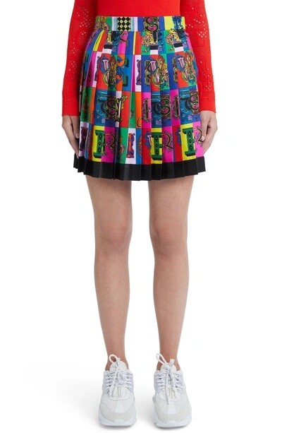 【関税&送料込】Versace Printed Silk Mini Skirt Versace Barocco Print Miniskirt | italist