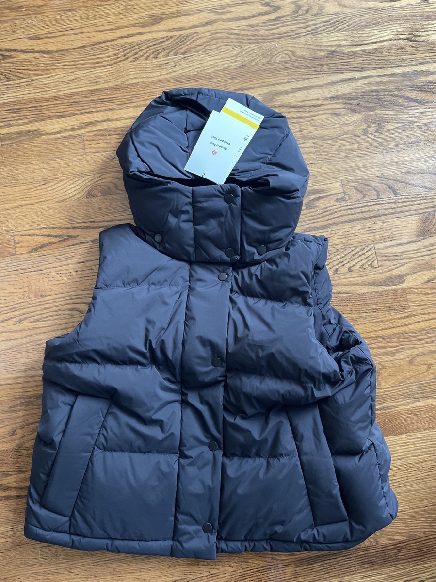 NWT Lululemon Womens Wunder Puff Cropped Vest Size 4 Black