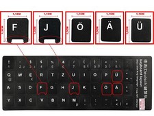 DE Tastaturaufkleber schwarz matt 48 Tasten komp. für Asus X51H, X51L Serie