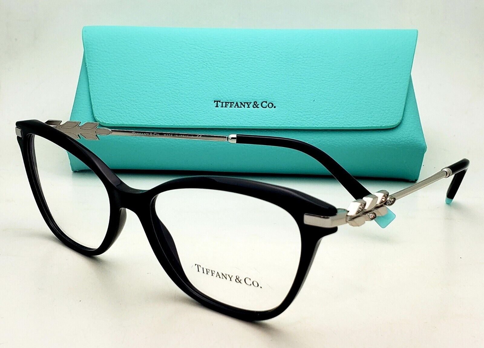 Tiffany & Co. Reading Glasses TF 2219-B 8001 54-16 Black & Silver Frames  Readers
