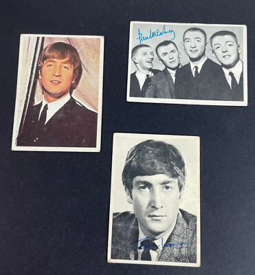 Lot of 3 Beatles Cards #102, 24A & #2 Paul John George Ringo TOPPS TCG
